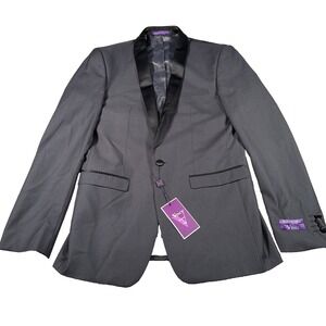 Vinci Mens Blazer Zegna Tuxedo Jacket 38L Heathered Gray Formal Wedding NEW